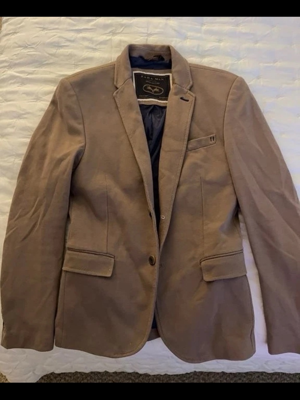 Zara Man Denim Couture Taupe Blazer - Tailored Men's Jacket